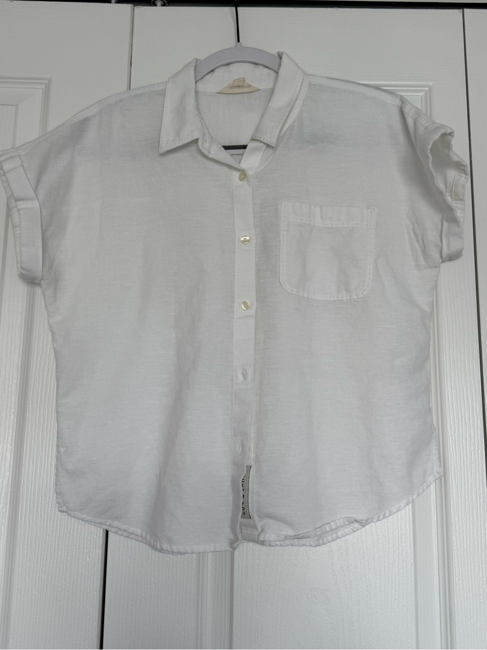 NWOT Lucky Brand White Short Sleeve Button-Down Shirt